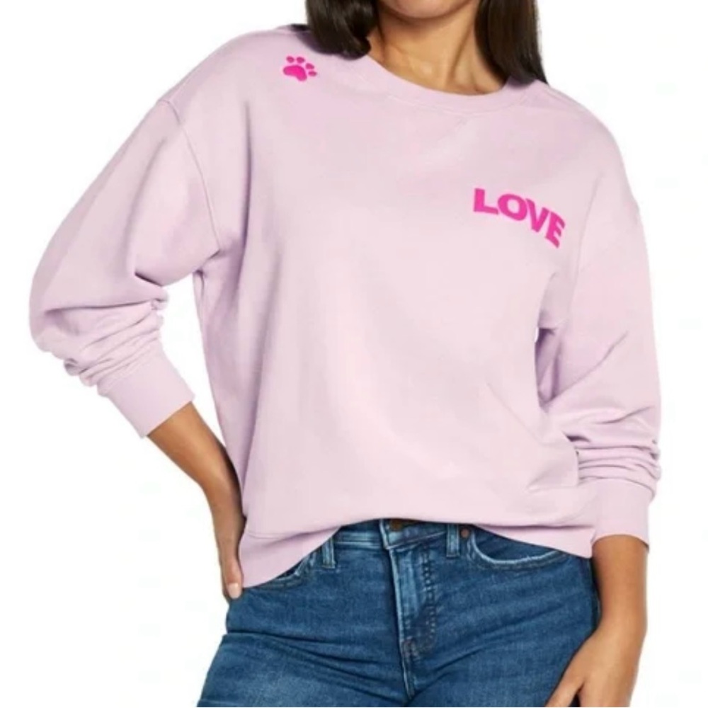 Wildfox Light Purple Sweatshirt “Dogs Love Me” NWT $108 msrp